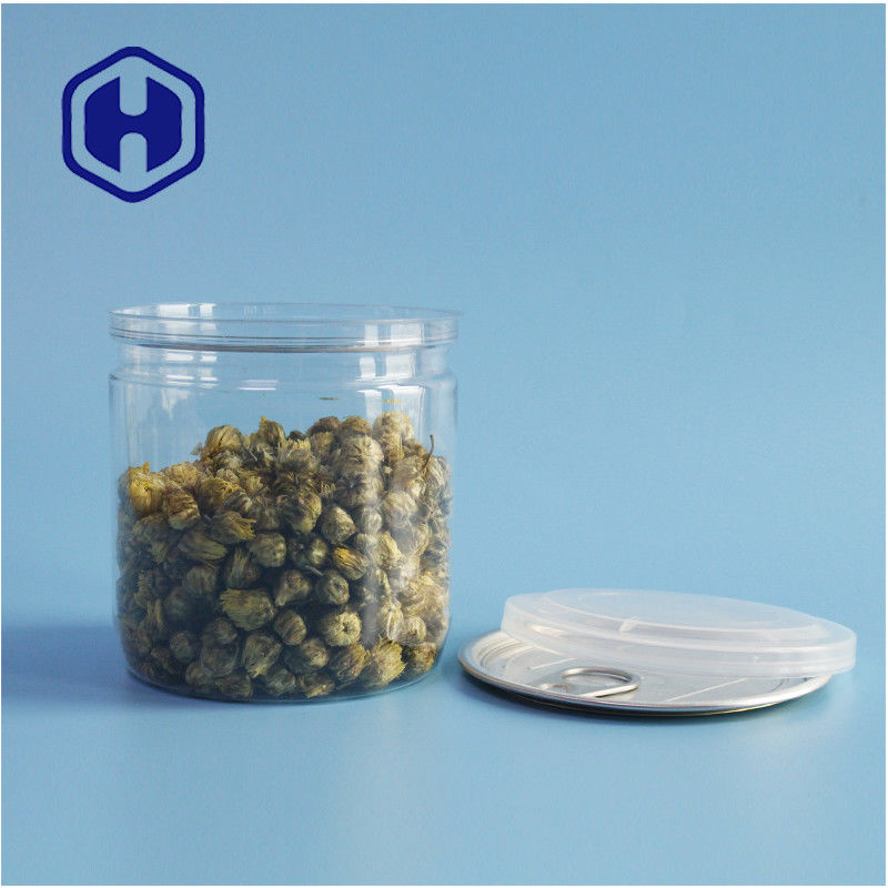 Supermarket Packaging Airtight Leak Proof PET Plastic Cookie Canisters With Easy Open Lids