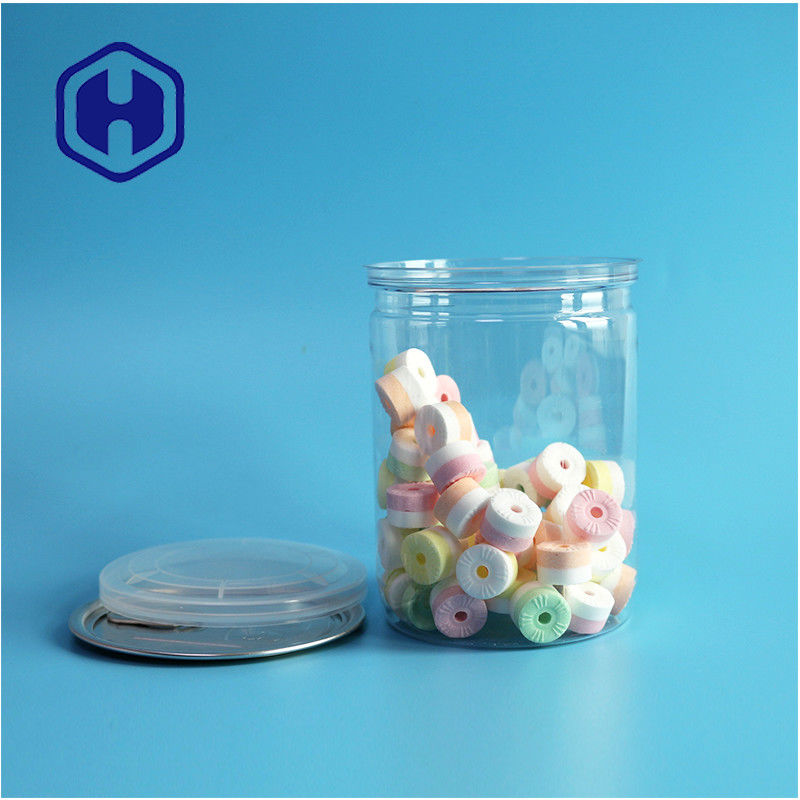500ml 17oz Supermarket Packaging Transparent PET Plastic Can With Easy Open Aluminum End