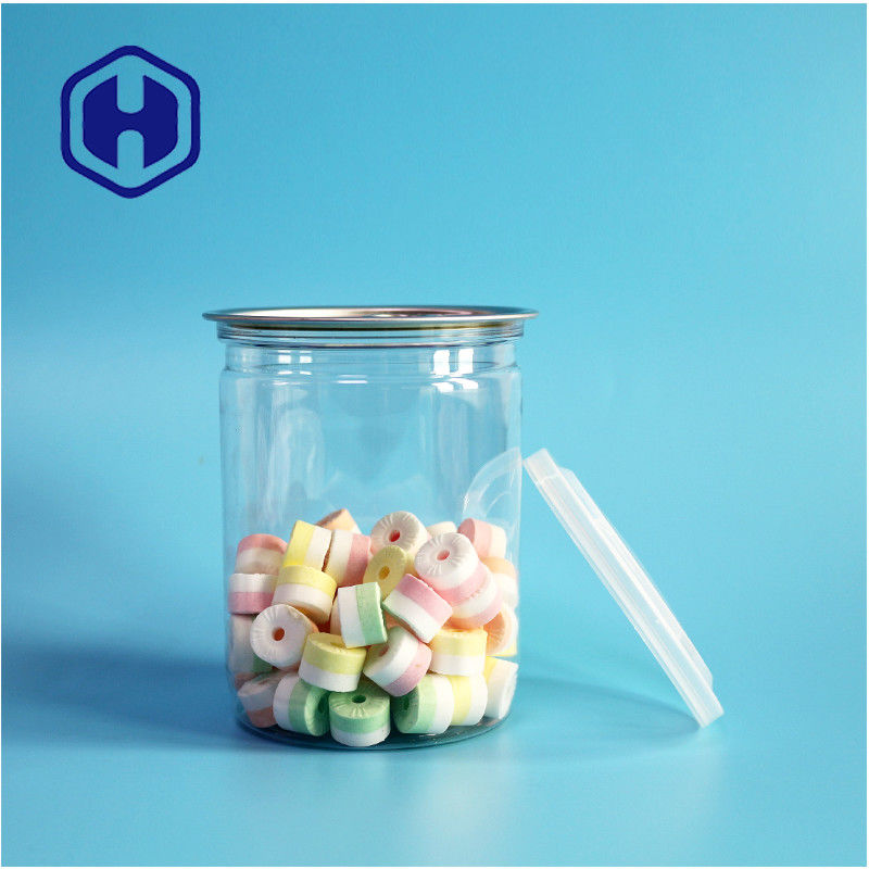 500ml 17oz Supermarket Packaging Transparent PET Plastic Can With Easy Open Aluminum End