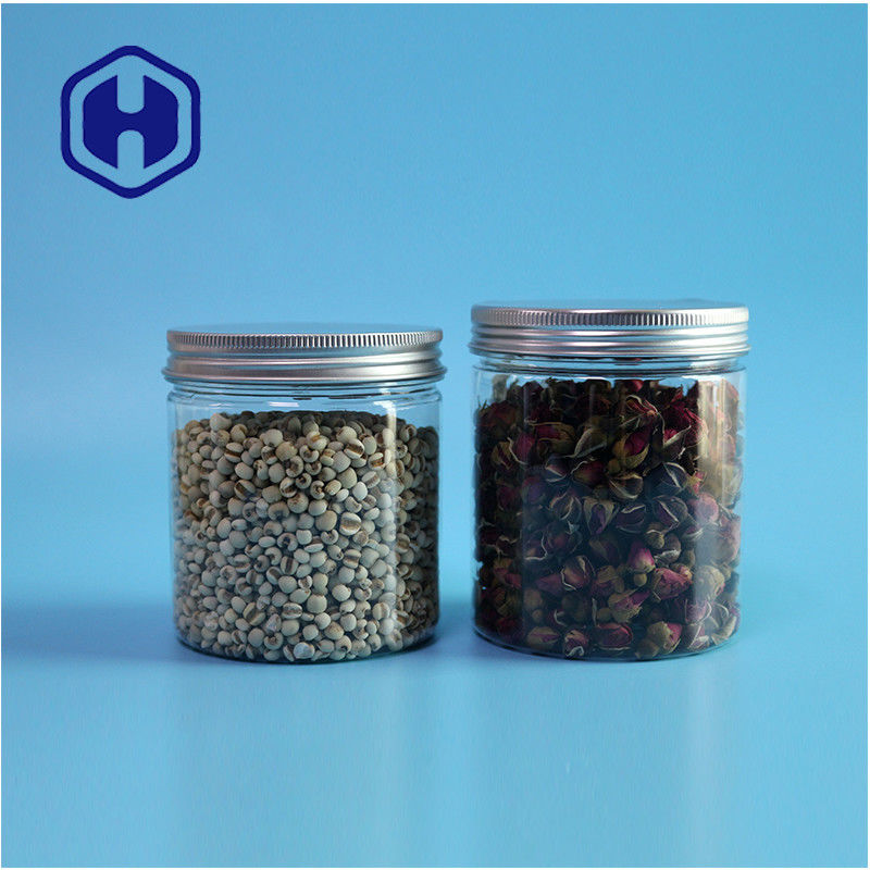Wholesale Packaging Snacks 12.8 Oz Spice Nuts Peanut Butter PET Plastic Round Jar