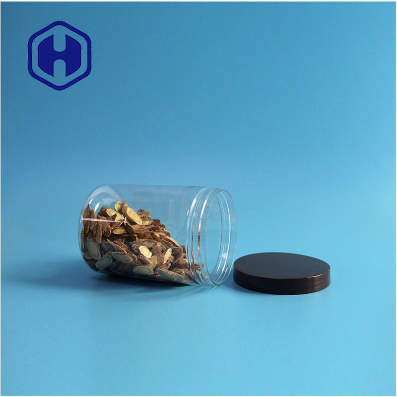 BPA Free Clear FSSC Snack Seafood Peanuts Plastic Penny Candy Jars With Foil Lids