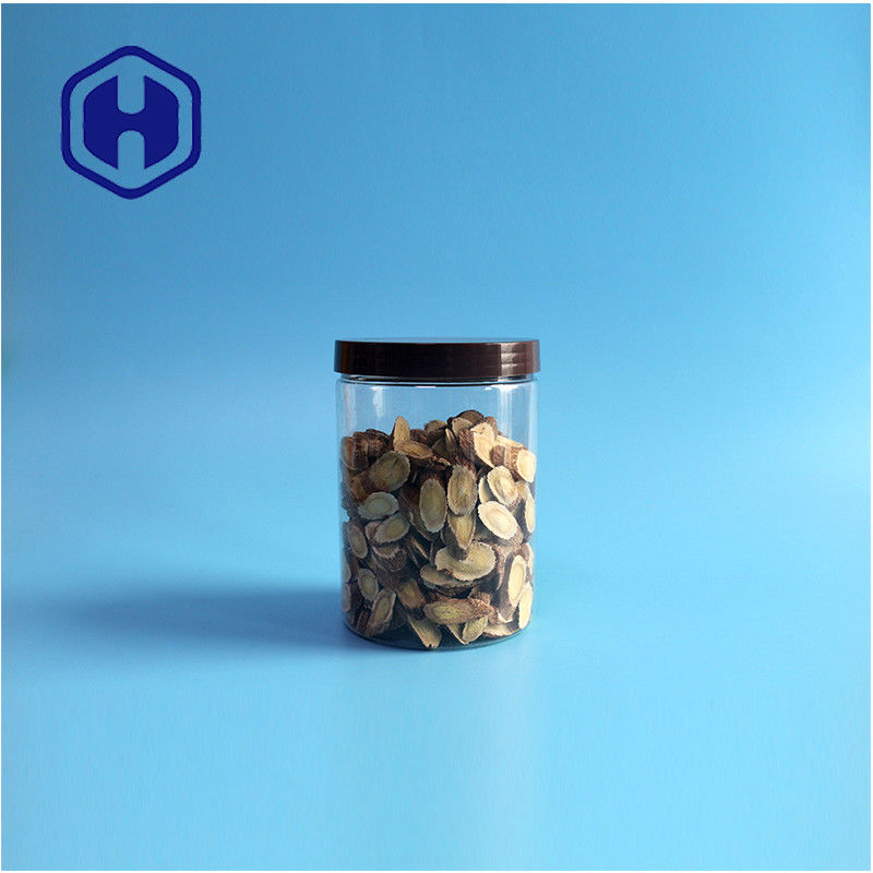 BPA Free Clear FSSC Snack Seafood Peanuts Plastic Penny Candy Jars With Foil Lids
