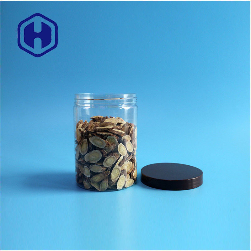 BPA Free Clear FSSC Snack Seafood Peanuts Plastic Penny Candy Jars With Foil Lids