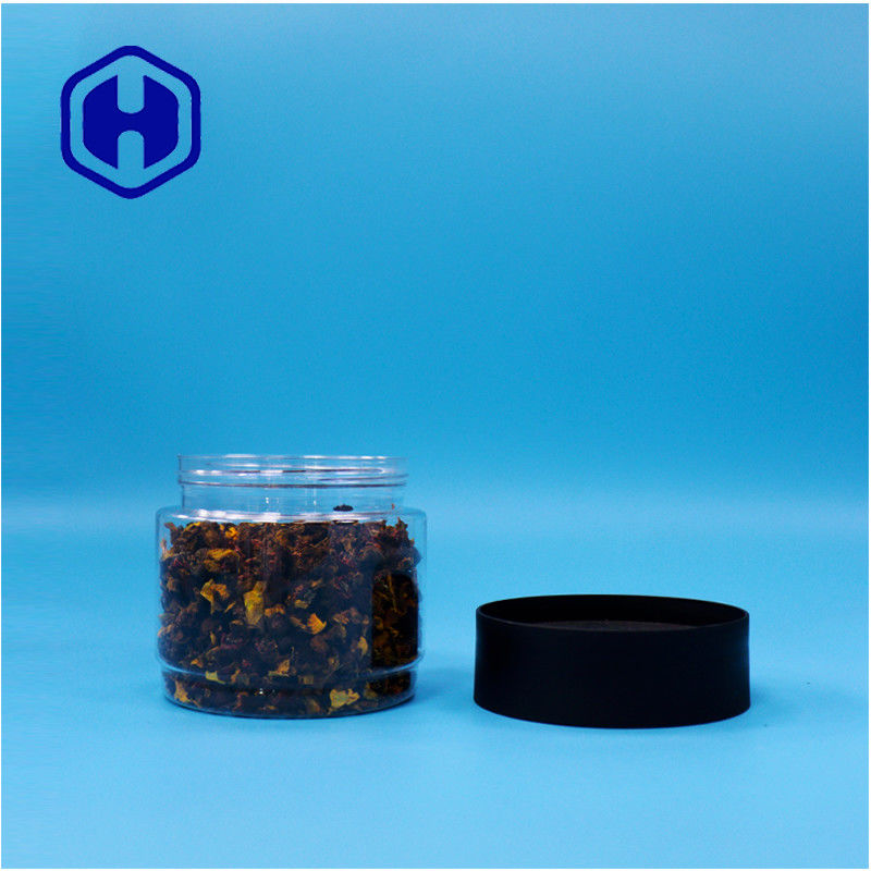 400ml Round Food Grade PET Plastic Jar For Food Butterfly Pea Lotus Seed Sago Corn