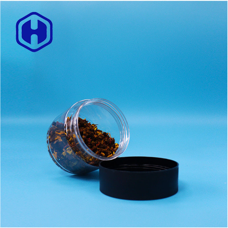 400ml Round Food Grade PET Plastic Jar For Food Butterfly Pea Lotus Seed Sago Corn