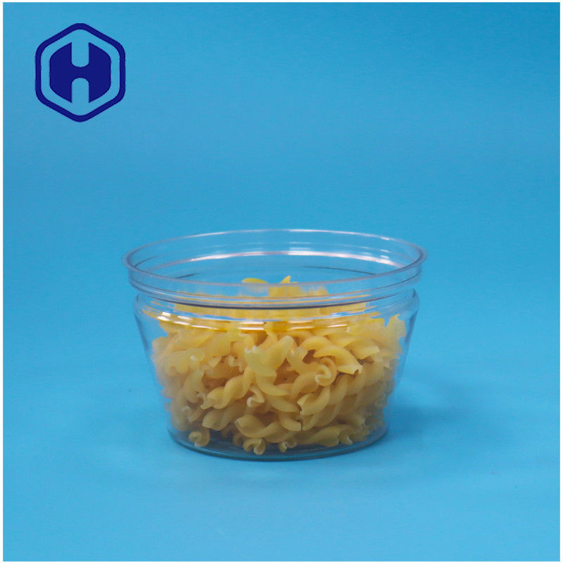 Small Food Grade Bowl Shape Stackable Easy Open Seafood Fish Transparent PET Plastic Can