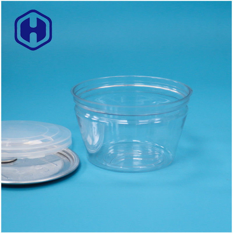 Small Food Grade Bowl Shape Stackable Easy Open Seafood Fish Transparent PET Plastic Can