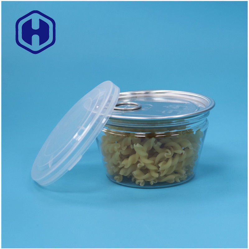 Small Food Grade Bowl Shape Stackable Easy Open Seafood Fish Transparent PET Plastic Can
