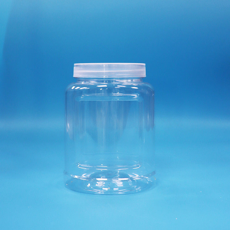 Food Grade Tamper Proof Cap clear PET Plastic Jar for Food Nuts Candy Noodles