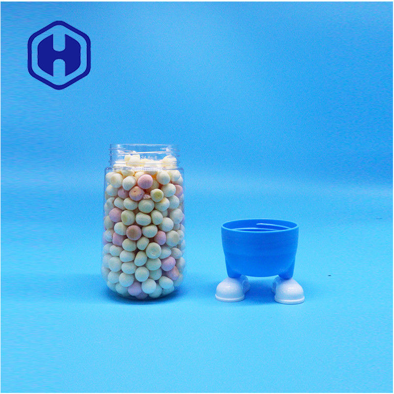 Unique Shaped Plastic Food Grade Candy Sugar Cookies Gift Clear Jar Fancy Screw Lid