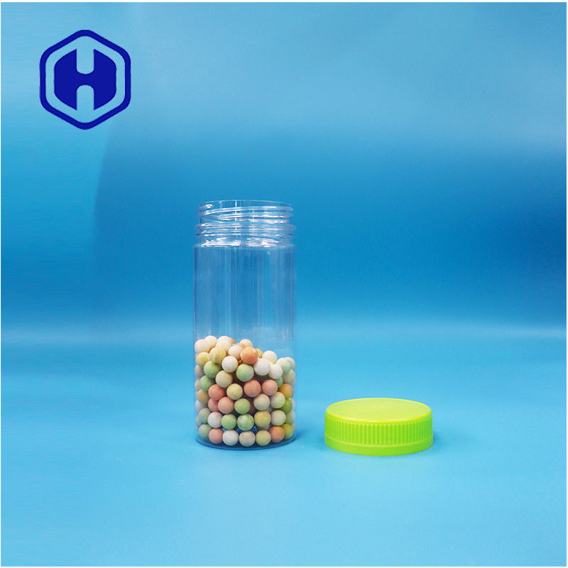 Clear Round Dried Food Plastic Gift Candies Sugar Nuts PET Jar Screw Top Lid