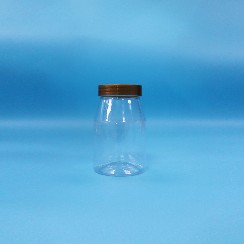 Clear Round Wide-Mouth Biscuit Candy baby Food Loading PET Plastic Jar Screw Cap