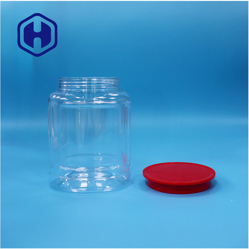 Oval PET Plastic Nuts Candies Pepper Cookies Biscuits Dried Food Jar Screw Top Lid