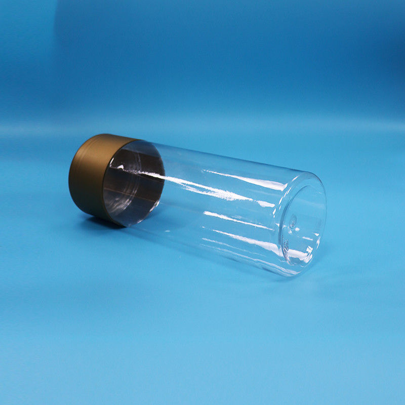 Clear PET Plastic Cookies Candy Baby Food Tall Cylinder Round Food Jars Screw Caps