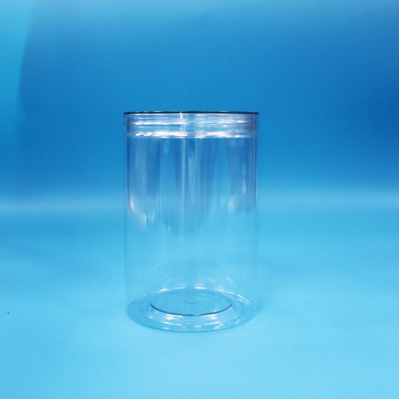 35.5oz Food Grade Food Candy Nuts Clear Cylinder Round PET Plastic Jar Clear Screw Lid