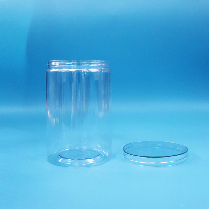 35.5oz Food Grade Food Candy Nuts Clear Cylinder Round PET Plastic Jar Clear Screw Lid