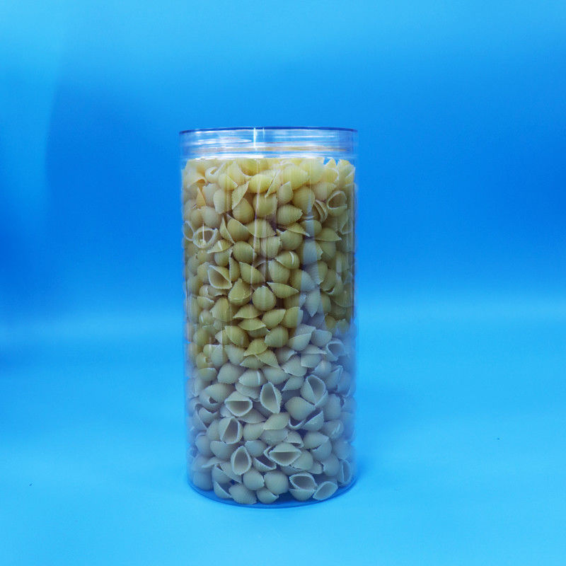 Food Grade Clear PET Cylinder Round Plastic Candy Cookie Food Jar Screw Clear Cap