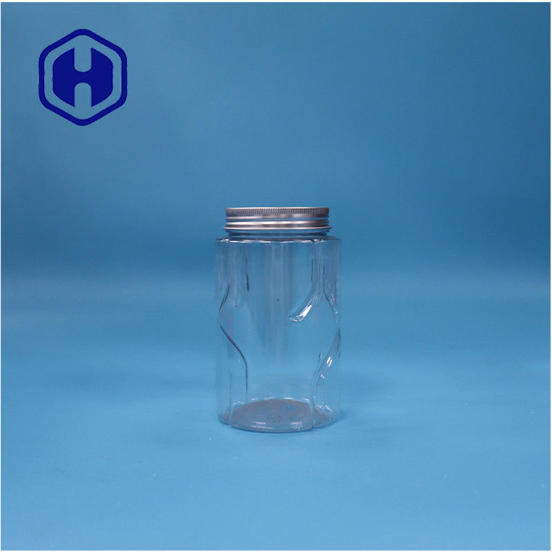 Round Shaped Clear PET Nuts Mint Candies Sugar Baby Food Jar Aluminium Top Lid