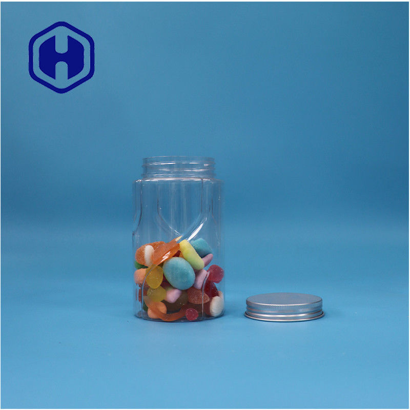 Round Shaped Clear PET Nuts Mint Candies Sugar Baby Food Jar Aluminium Top Lid