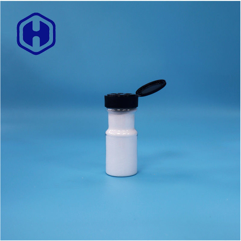 Transparent Round Plastic Salt Corn Starch Food Grade Spice Jar Flip Top Cap