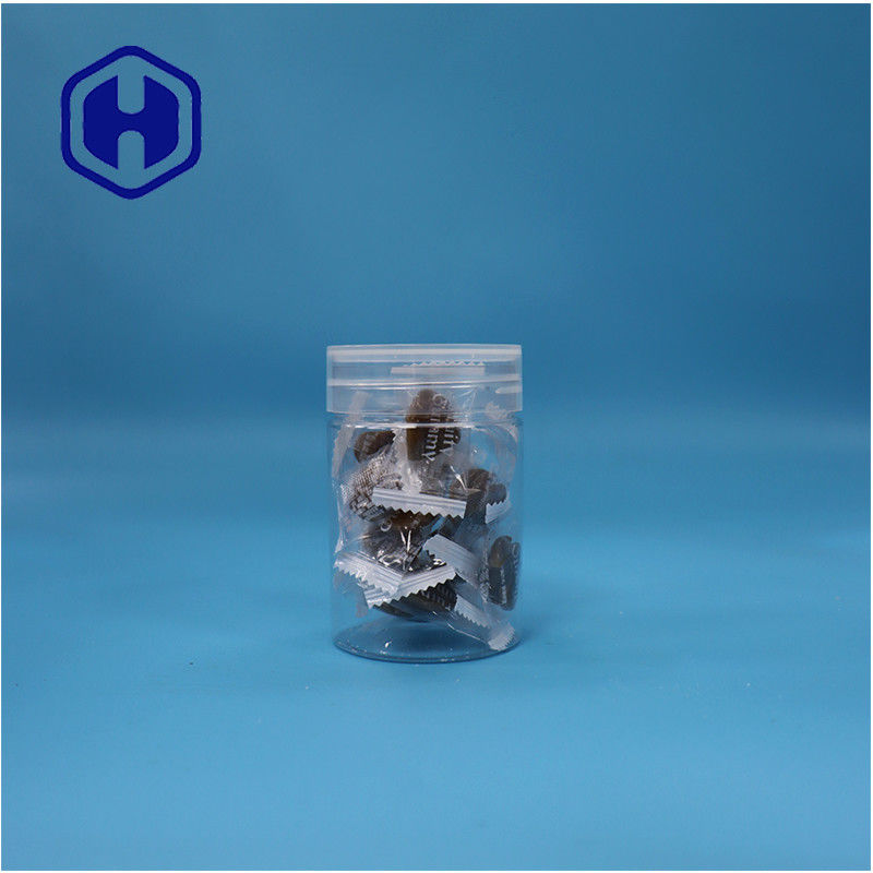 Round Shaped Clear Plastic PET Sweet Candies Nuts Pepper Jar Flat Screw Top Lid
