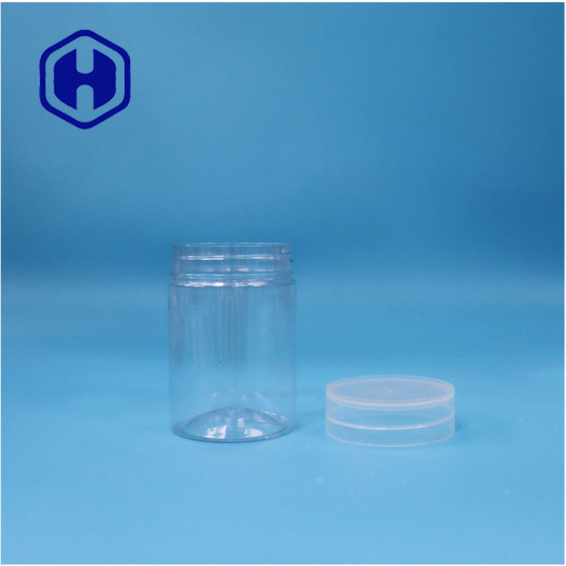 Round Shaped Clear Plastic PET Sweet Candies Nuts Pepper Jar Flat Screw Top Lid