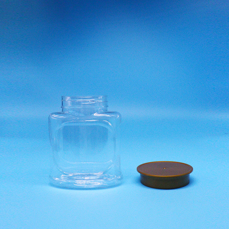 Clear Candy Cookie Empty Airtight Nuts PET Food Grade Plastic Jar Screw Lid For Food