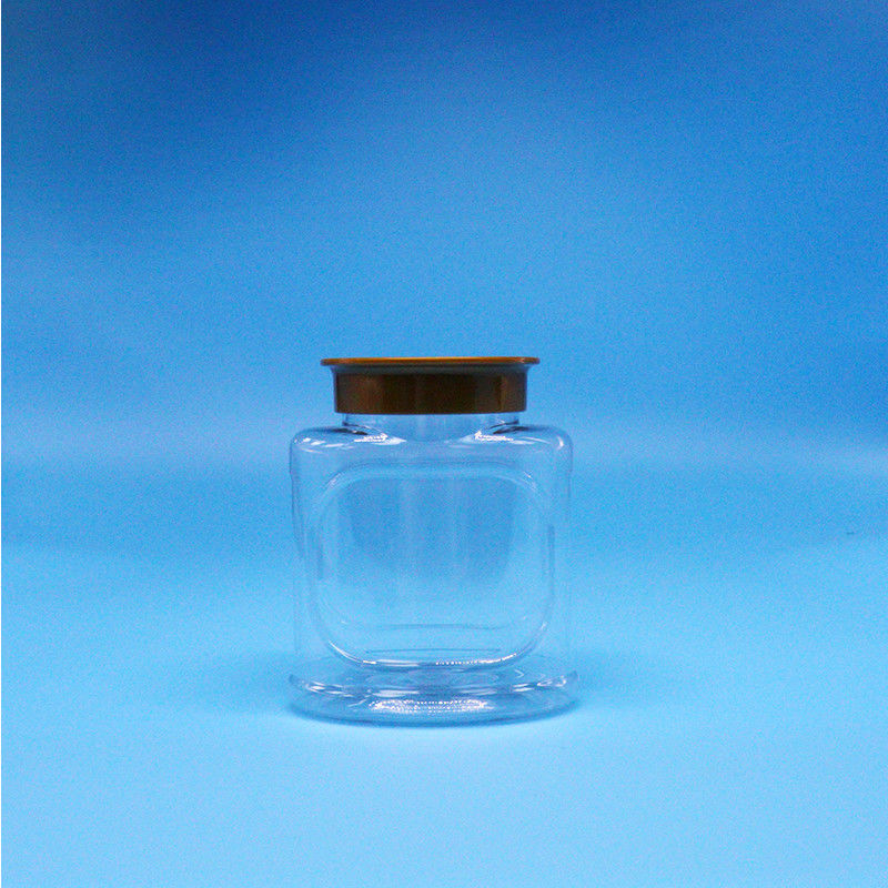 Clear Candy Cookie Empty Airtight Nuts PET Food Grade Plastic Jar Screw Lid For Food