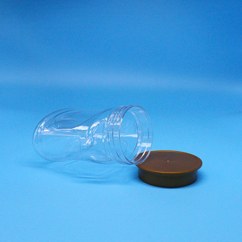 Clear Candy Cookie Empty Airtight Nuts PET Food Grade Plastic Jar Screw Lid For Food
