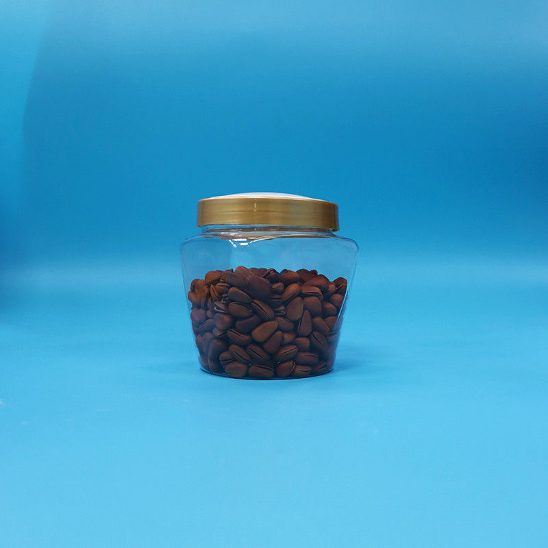 Plastic PET Food Grade Wide Mouth Transparent Cookie Candy Jar With Screw Flat Lid