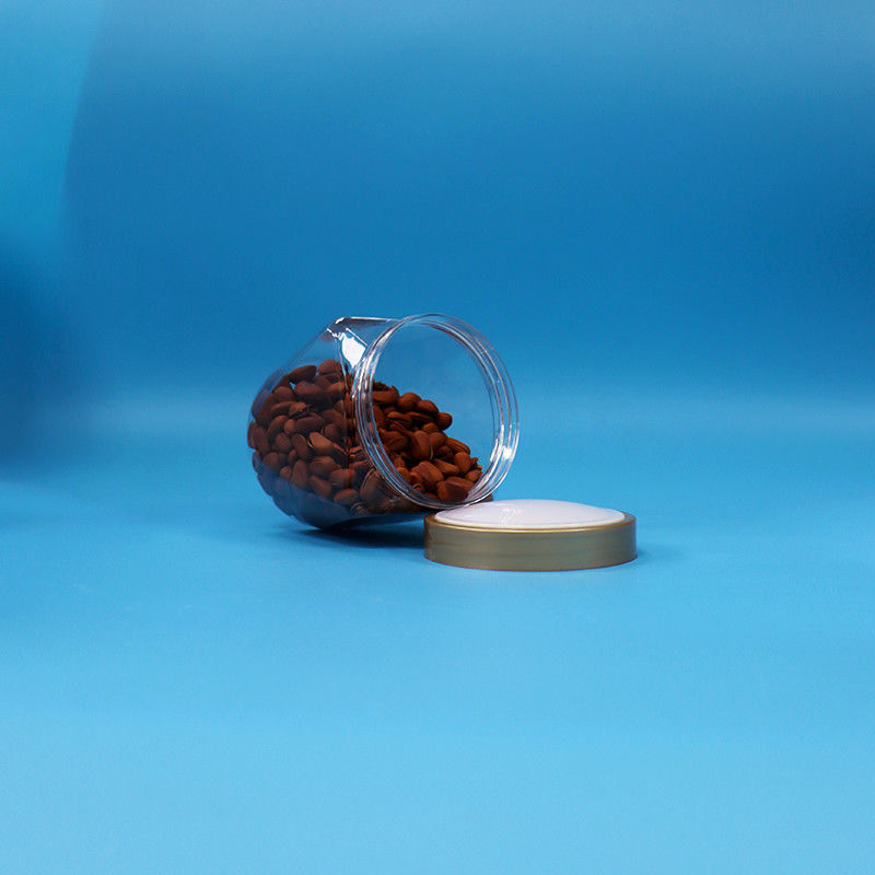 Plastic PET Food Grade Wide Mouth Transparent Cookie Candy Jar With Screw Flat Lid
