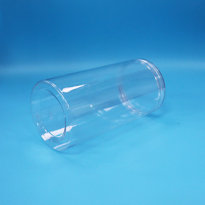 Clear PET Cylinder Round Food Grade Plastic Candy Cookies Food Jars Screw Clear Caps