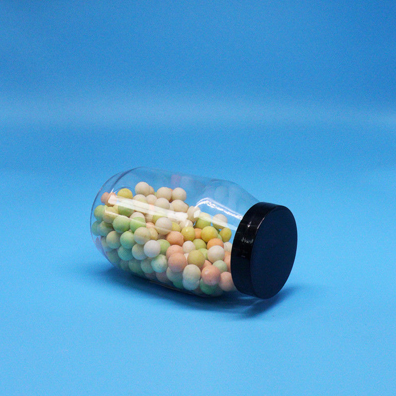 Cookies Candy Nuts High Quality Clear Round Wide Mouth PET Plastic Jar Screw Cap