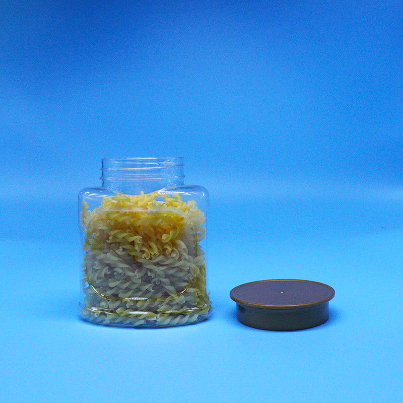 Empty Airtight Clear PET Food Grade Plastic Jar Screw Lid For Food Candy Cookie Nuts