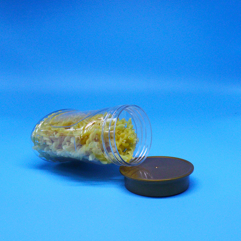 Empty Airtight Clear PET Food Grade Plastic Jar Screw Lid For Food Candy Cookie Nuts
