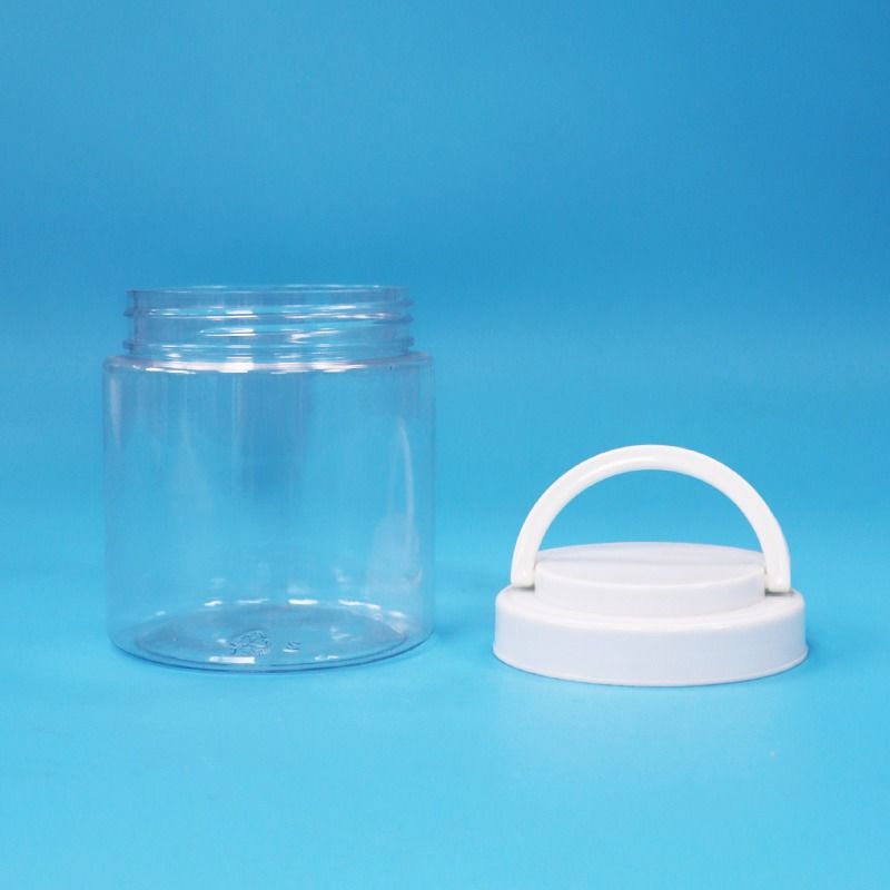 Easy Open Transparent Round Baby Food Seeds Nuts Candy Plastic PET Jars Screw Lid