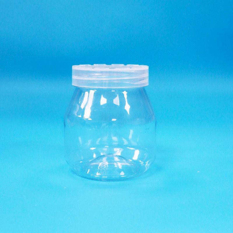 Food Grade Small Empty Candy Cookies Clear PET Plastic Jars Tamper Proof Screw Cap
