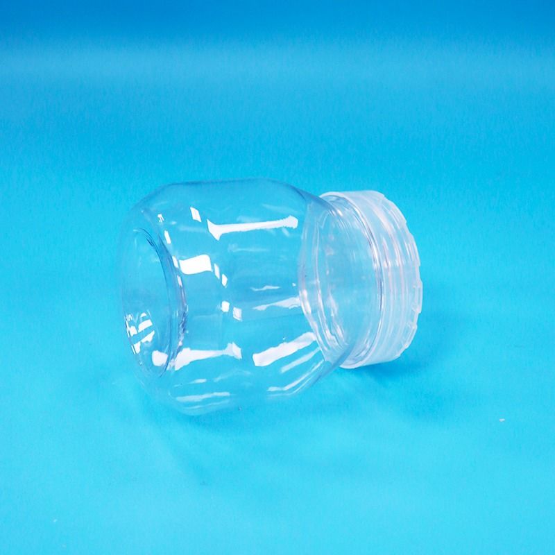 Small Empty Candy Cookies Transparent PET Plastic Jar Screw Cap Food Grade Bpa Free
