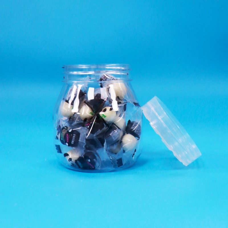 Small Empty Candy Cookies Transparent PET Plastic Jar Screw Cap Food Grade Bpa Free