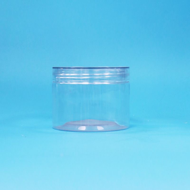 Food Grade Transparent PET Plastic Dry Food Candy Nut Gift Jars Screw Flat Lids