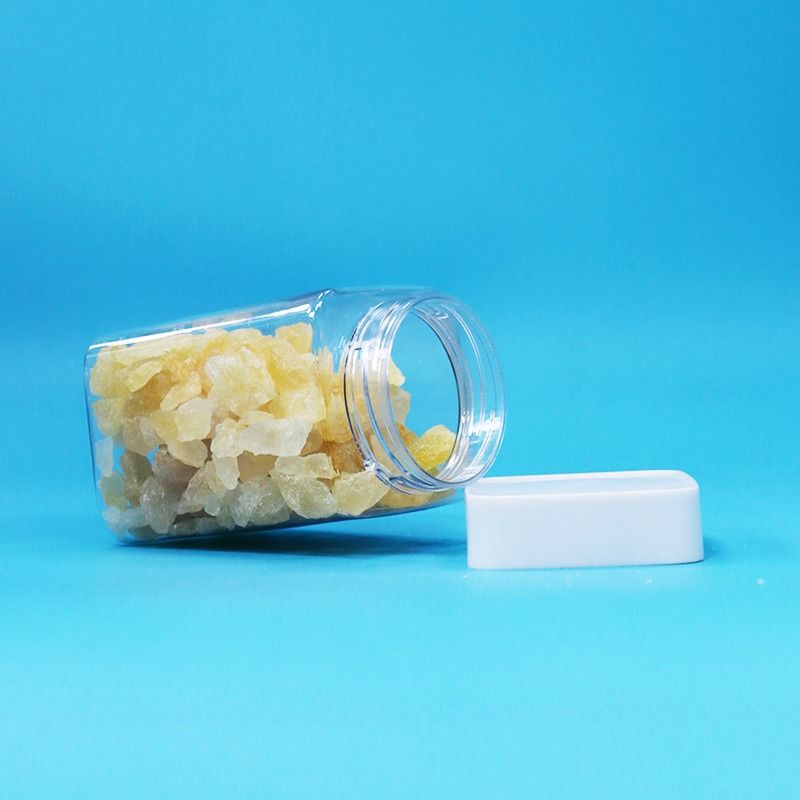 Bpa Free Square Airless White Screw Lid Clear PET Plastic Storage Snack Candy Jar