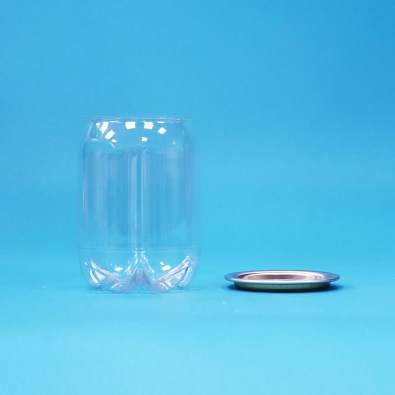 Transparent Clear Plastic PET Easy Open Cans Food Grade For Beverages Soda Drink