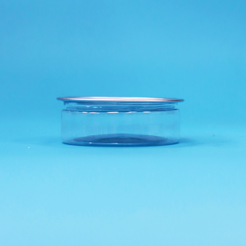 Round Plastic PET Can With Tin Easy Open End For Food Candy Cookies Snack Packaging