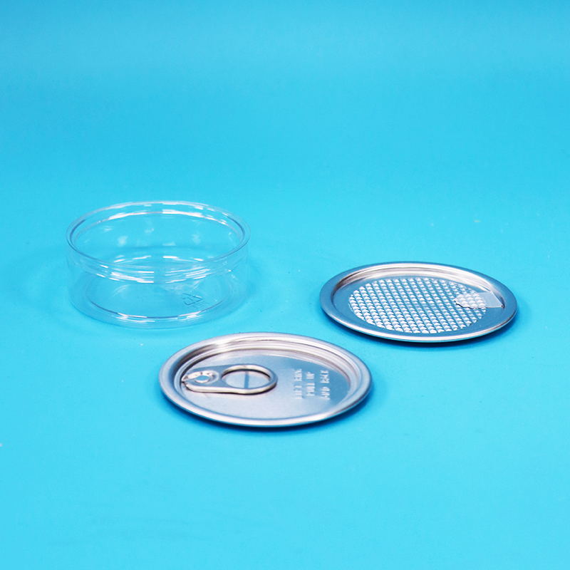 Round Plastic PET Can With Tin Easy Open End For Food Candy Cookies Snack Packaging