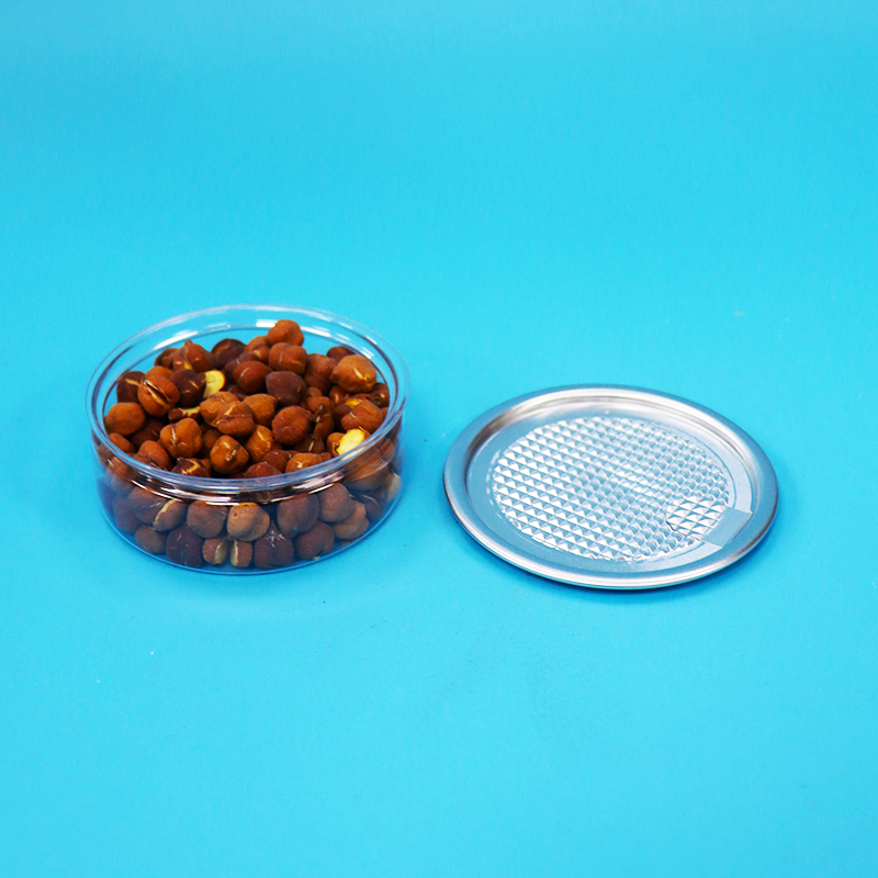Tin Easy Open End Round Plastic PET Can For Food Candy Cookies Snack Packaging