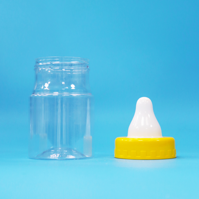 Bpa Free Screw Cap Transparent PET Plastic Sealed Jar For Food Candy Cookies Nuts