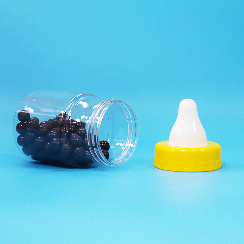 Bpa Free Screw Cap Transparent PET Plastic Sealed Jar For Food Candy Cookies Nuts