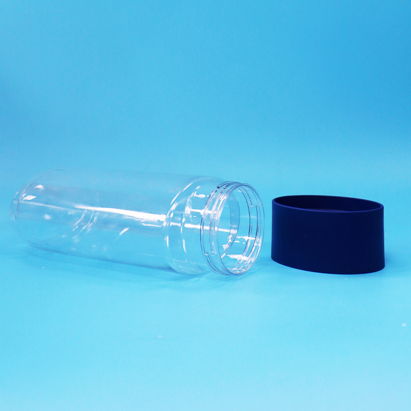 Oval Shaped Transparent Plastic PET Cookies Nuts Candy Jar Tamper Proof Cap Bpa Free