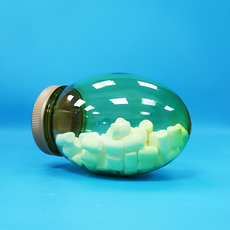 Unique Shape Clear Plastic PET Food Grade Nuts Pistachio Candy Jar Screw Flat Lid