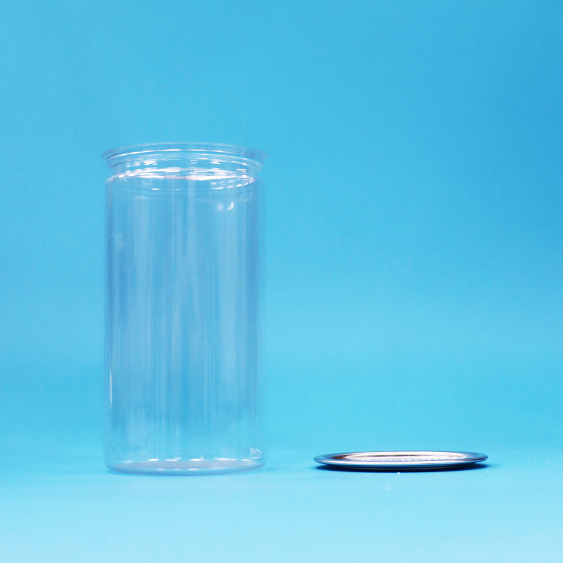 PET Transparent Plastic Easy Open Sealing Packing Can For Food Candy Drink Beverage